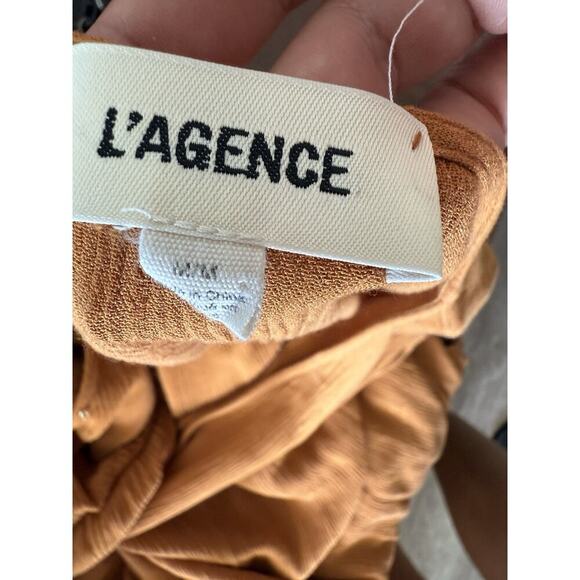 L'AGENCE Gathered Maxi Dress Surplice Neckline Dolman Sleeve Side Slit Medium - Picture 11 of 16